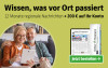 Paar liest Nachrichten auf Tablet. Text: 12 Monate regionale Nachrichten + 200 € auf Ihr Konto. Jetzt bestellen