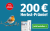 Angebot: 200 Euro Herbstprämie für 12 Monate Berliner Morgenpost Print und Digital mit Rotkehlchen und Bestellbutton