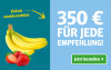 Anzeige für ein Zeitungsabonnement. Text: "350 € für jede Empfehlung!" und Button „Jetzt bestellen“.