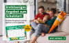Familie auf Sofa mit Schulkind, Schultüte und Stundentafel, Text: Erstklassiges Angebot zum Schulstart: Die Berliner Morgenpost 6 Wochen digital für nur 1 Euro entdecken. Gratis Stundenplan herunterladen.