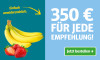 Anzeige für ein Zeitungsabonnement. Text: "350 € für jede Empfehlung!" und Button „Jetzt bestellen“.